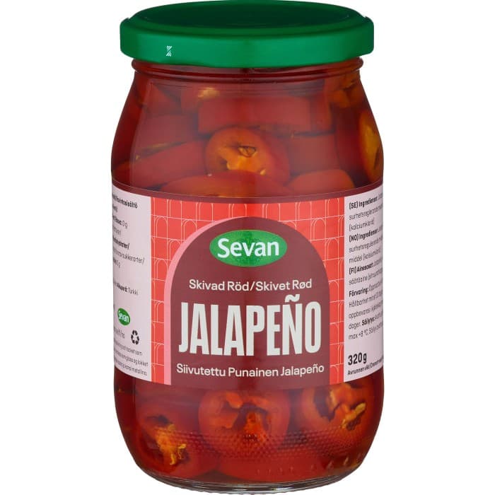 Sevan Skivad Röd Jalapeño 320g från Sevan – köp hos Delitea