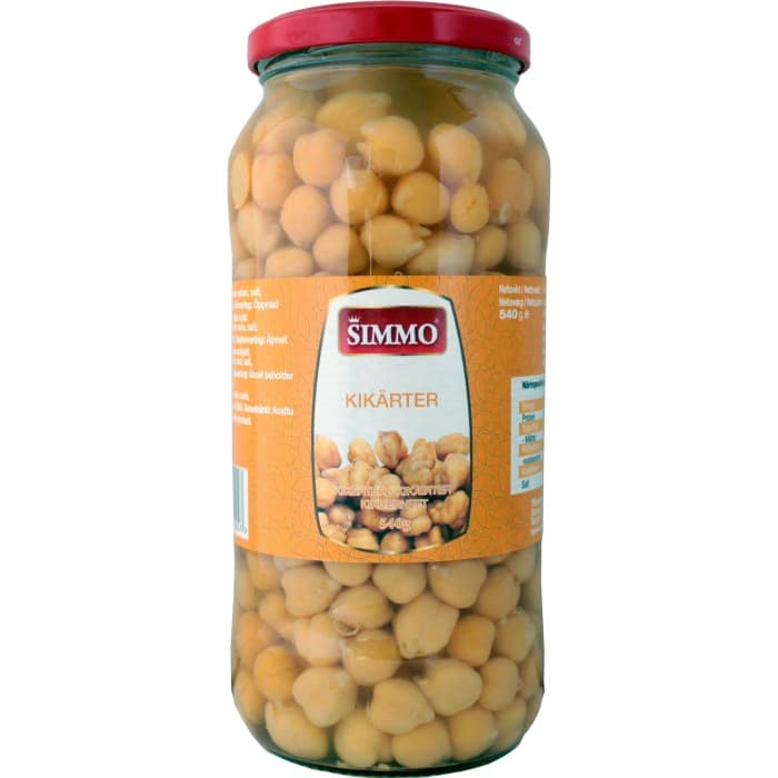 Simmo Kikärtor i Glas 540g