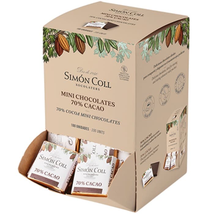 Simón Coll Lyxiga Bjudchoklad Mörk Choklad 70% 100-pack – från Simón Coll – 407 kr – hos Delitea