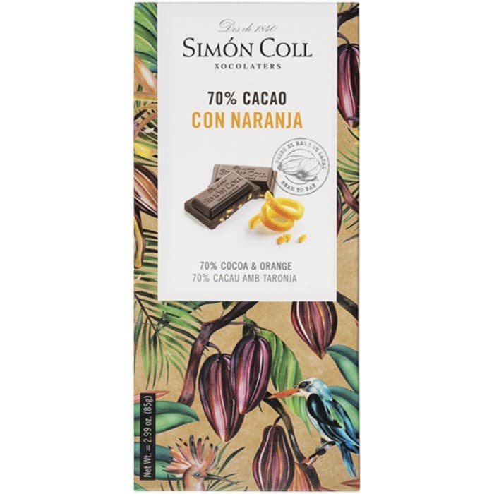 Simón Coll Mörk Choklad 70% med Apelsin 85g – från Simón Coll – 52 kr – hos Delitea