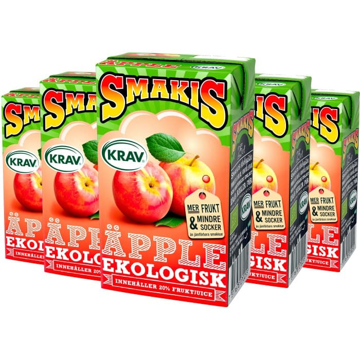 Smakis Fruktdryck med smak av Äpple Ekologisk KRAV 27x25cl från Smakis – köp hos Delitea
