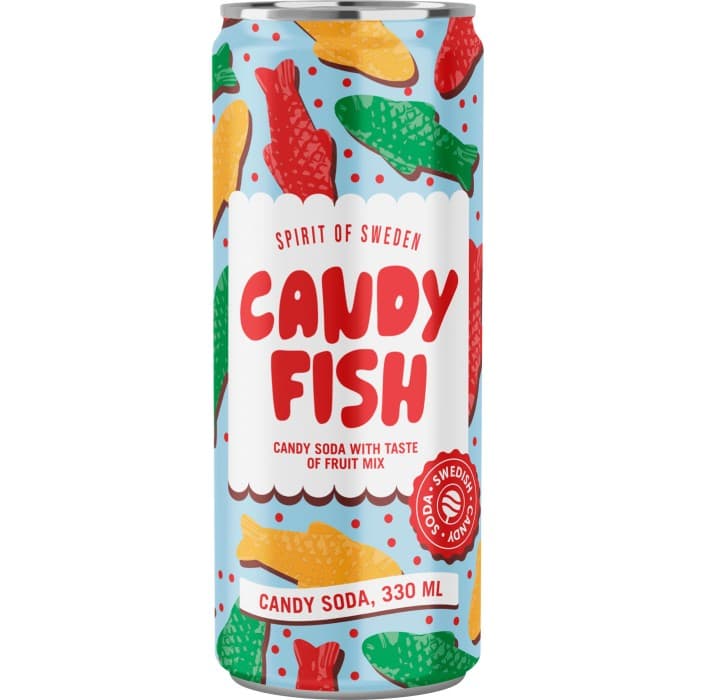 Spirit of Sweden Candy Fish Läsk Burk 33cl – från Spirit of Sweden – 16 kr – hos Delitea