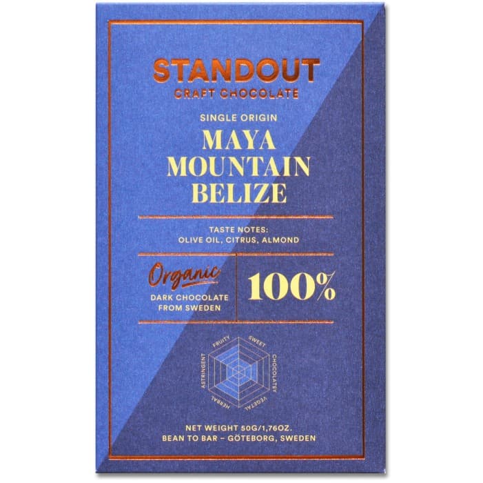 Standout Chocolate 100% Belize Maya Mountain 50g – från Standout Chocolate – 65 kr – hos Delitea