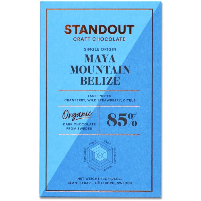 Standout Chocolate 85% Belize Maya Mountain 50g – från Standout Chocolate – 65 kr – hos Delitea