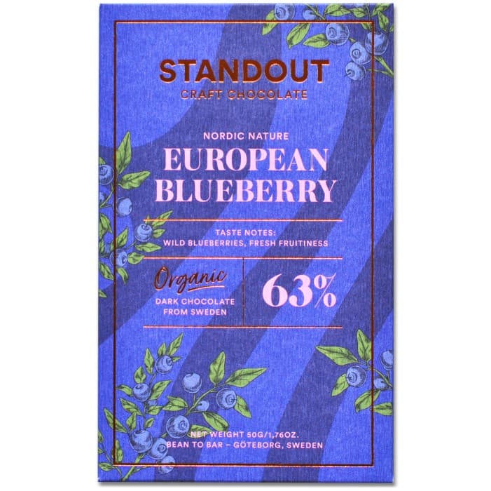 Standout Chocolate Blåbär 50g – från Standout Chocolate – 65 kr – hos Delitea