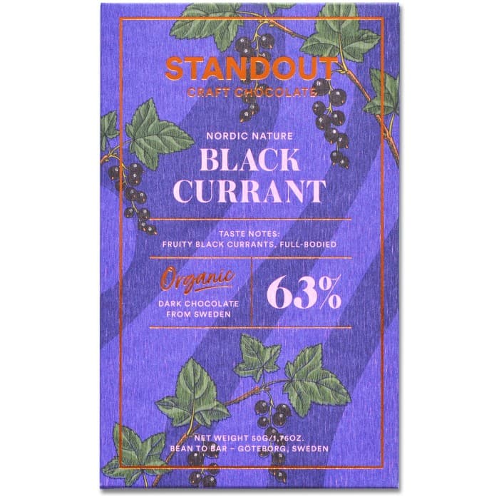 Standout Chocolate Svarta Vinbär 50g – från Standout Chocolate – 65 kr – hos Delitea