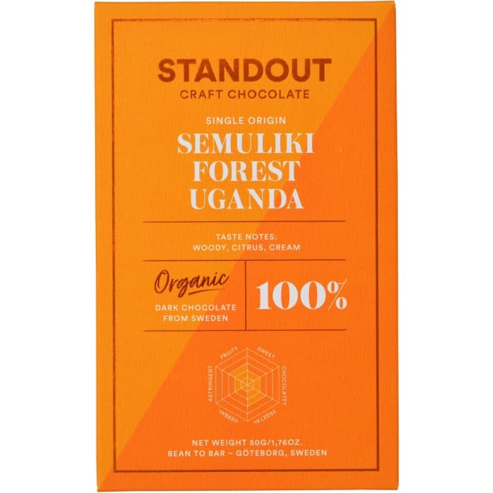 Standout Chocolate Uganda 100% 50g – från Standout Chocolate – 65 kr – hos Delitea