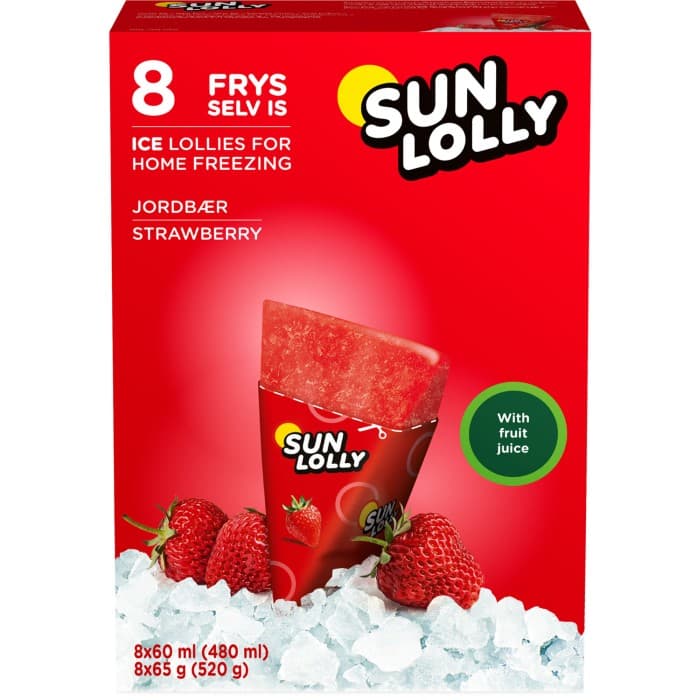 Sun Lolly Isglass Jordgubb 8st från Sun Lolly – köp hos Delitea