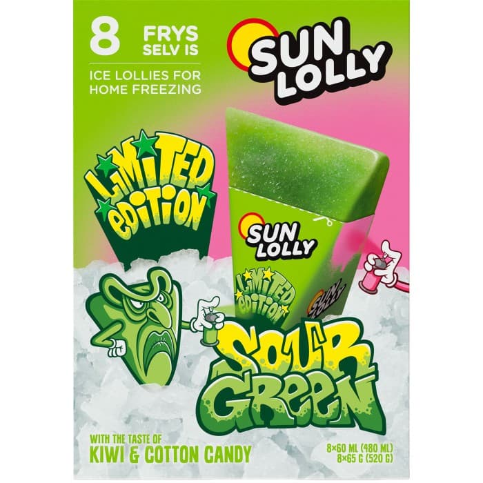 Sun Lolly Limited Edition Sour Green 8st – från Sun Lolly – 37 kr – hos Delitea