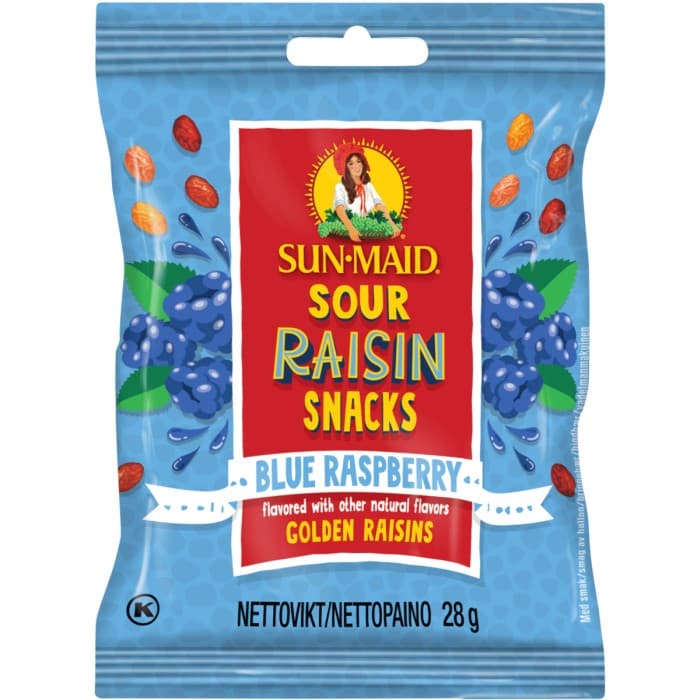 Sun-Maid Blå-Hallon Russinsnack 28g – från Sun-Maid – 16 kr – hos Delitea