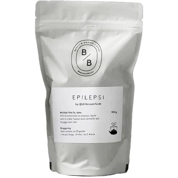 Svanfeldts Epilepsi by Ditte Svanfeldt Mullbär Vitt 100g – från Svanfeldts Coffee – 99 kr – hos Delitea