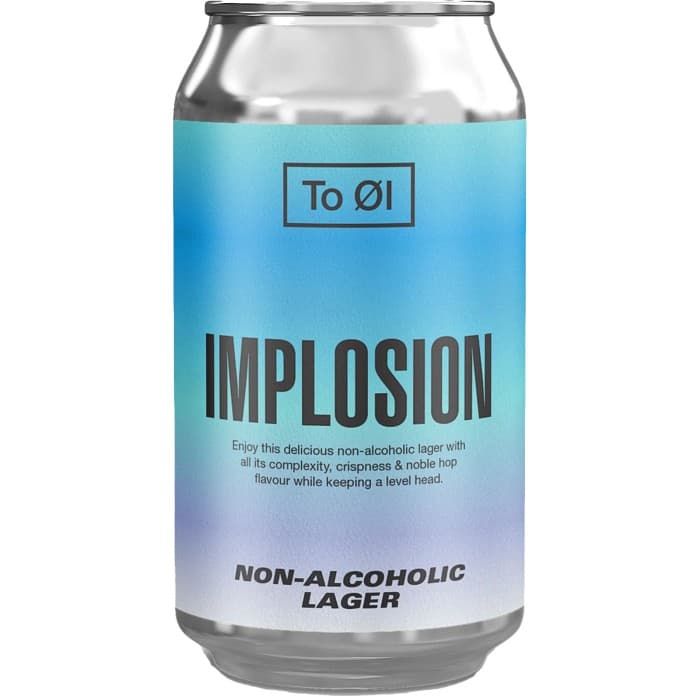 To Øl Implosion Lager Öl 0,5% 33 cl – från To Øl – 30 kr – hos Delitea