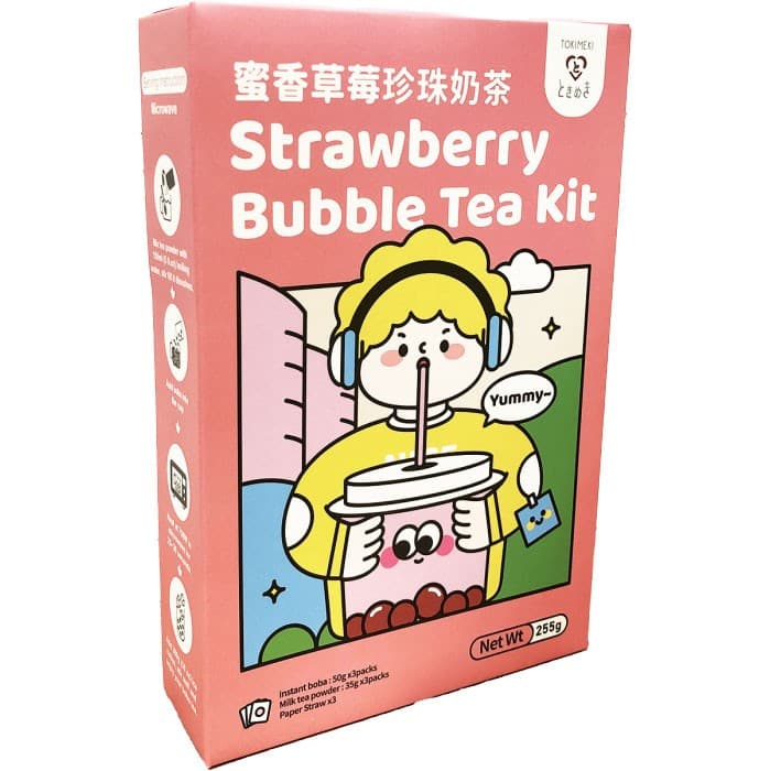 Tokimeki Bubble Tea Kit Jordgubbe 3-pack