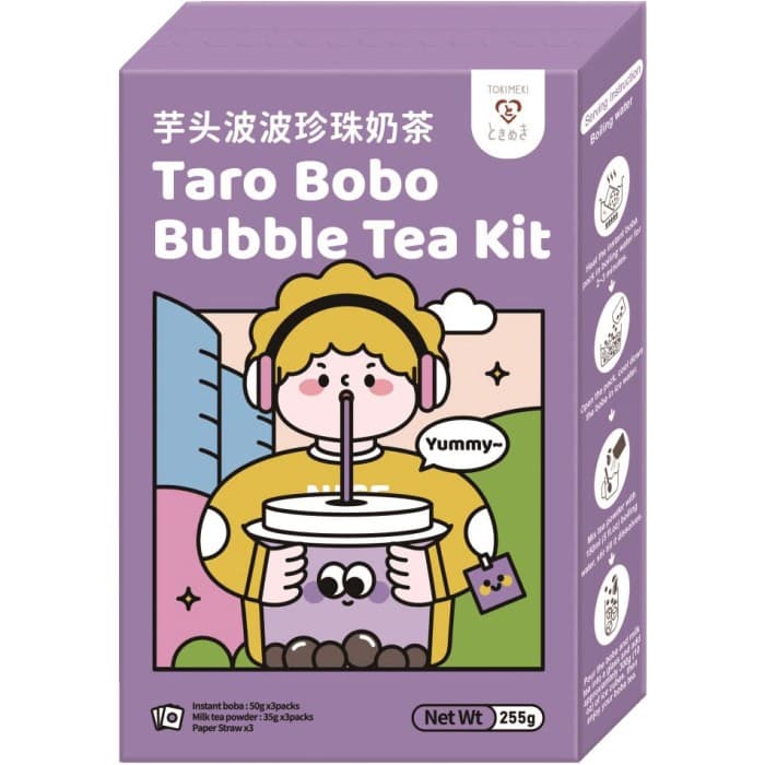 Tokimeki Bubble Tea Kit Taro Bobo 3-pack