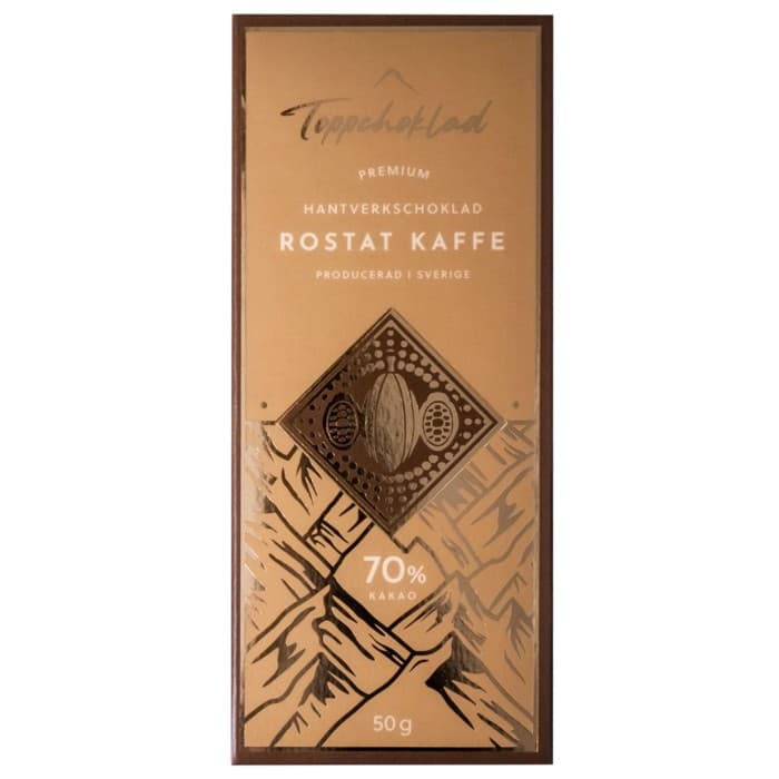 Toppchoklad Chokladkaka 70% Rostat Kaffe 50g – från Toppchoklad – 79 kr – hos Delitea