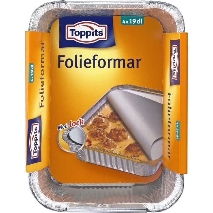 Toppits Folieform med Lock 19dl 4st