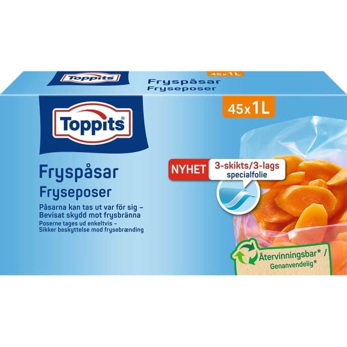 Toppits Fryspåsar 1L 45st
