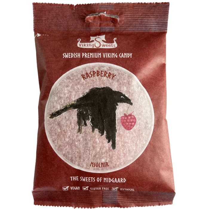 Viking Sweets Raspberry Mjölnir 120g – från Viking Sweets – 49 kr – hos Delitea