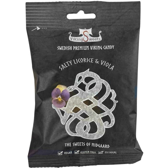 Viking Sweets Salty Licorice & Viola Mjölnir 120g – från Viking Sweets – 49 kr – hos Delitea
