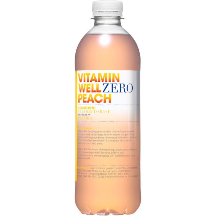 Vitamin Well Zero Peach Funktionsdryck PET 50cl – från Vitamin Well – 19 kr – hos Delitea