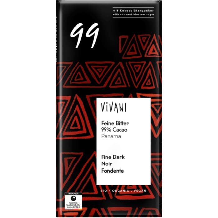 Vivani Mörk Choklad 99% EKO 80g – från Vivani – 65 kr – hos Delitea