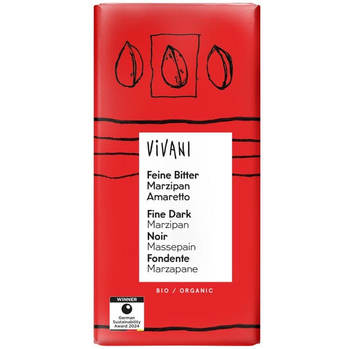 Vivani Mörk Marsipan Amaretto EKO 100g – från Vivani – 59 kr – hos Delitea