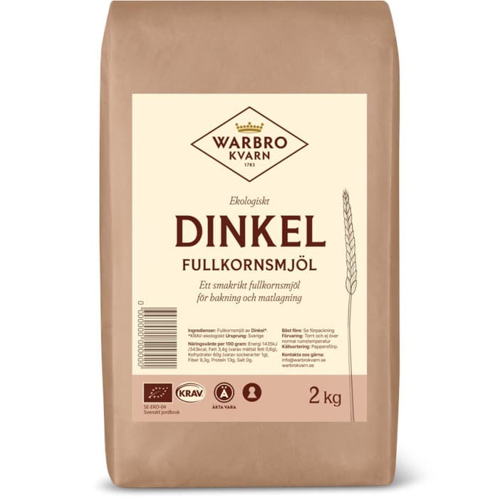 Warbro Kvarn Dinkel Fullkornsmjöl 2kg från Warbro Kvarn – köp hos Delitea