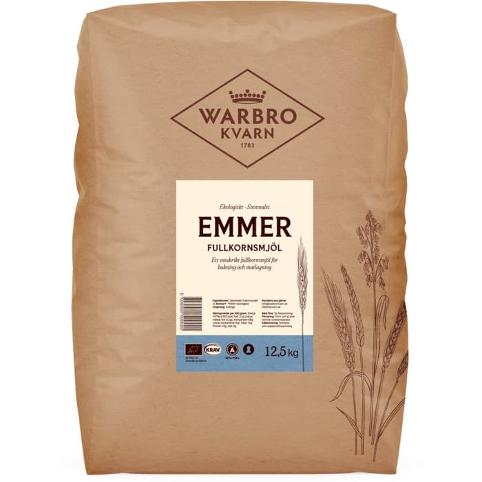 Warbro Kvarn Emmer Fullkorn 12,5kg – från Warbro Kvarn – 557 kr – hos Delitea
