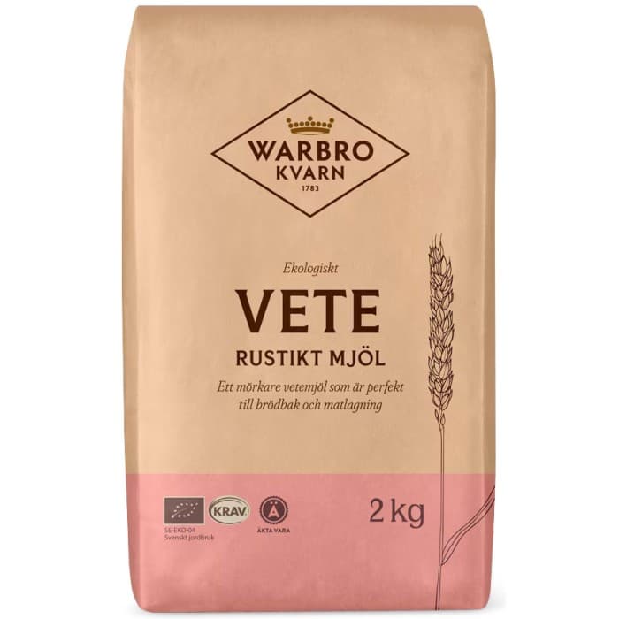 Warbro Kvarn Vetemjöl Rustikt Ekologiskt 2kg från Warbro Kvarn – köp hos Delitea