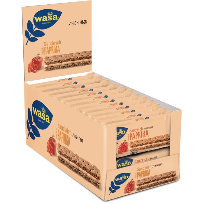 Wasa Sandwich Cheese & Paprika 24x37g från Wasa – köp hos Delitea