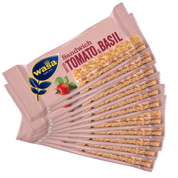 Wasa Sandwich Cheese Tomato & Basil 12x40g från Wasa – köp hos Delitea