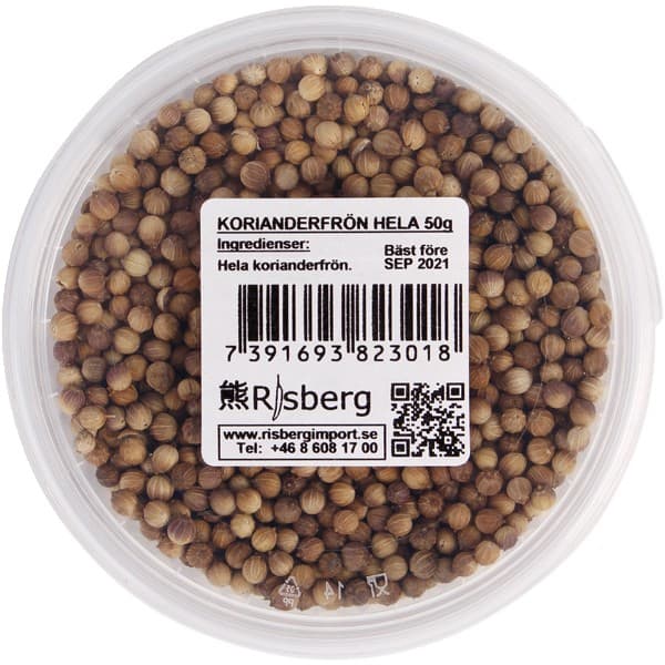 Risberg Korianderfrön Hela 50g – från Risberg – 23 kr – hos Delitea