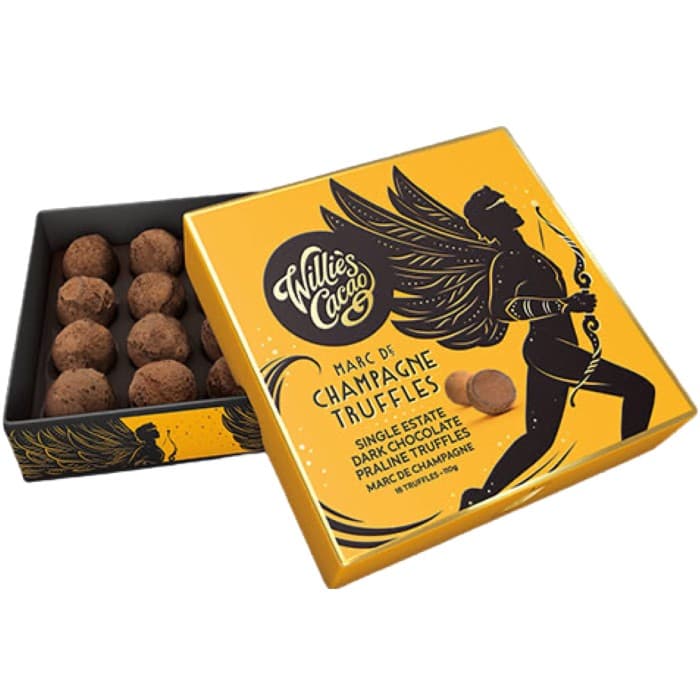 Willie’s Cacao Marc de Champagne Chokladtryfflar med Champagne 110g från Willie’s Cacao – köp hos Delitea