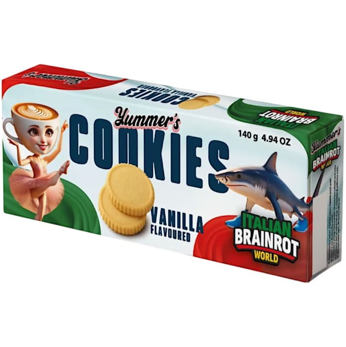 Yummers Cookies Italian Brainrot Vanilla 140g – från Brainrot – 36 kr – hos Delitea