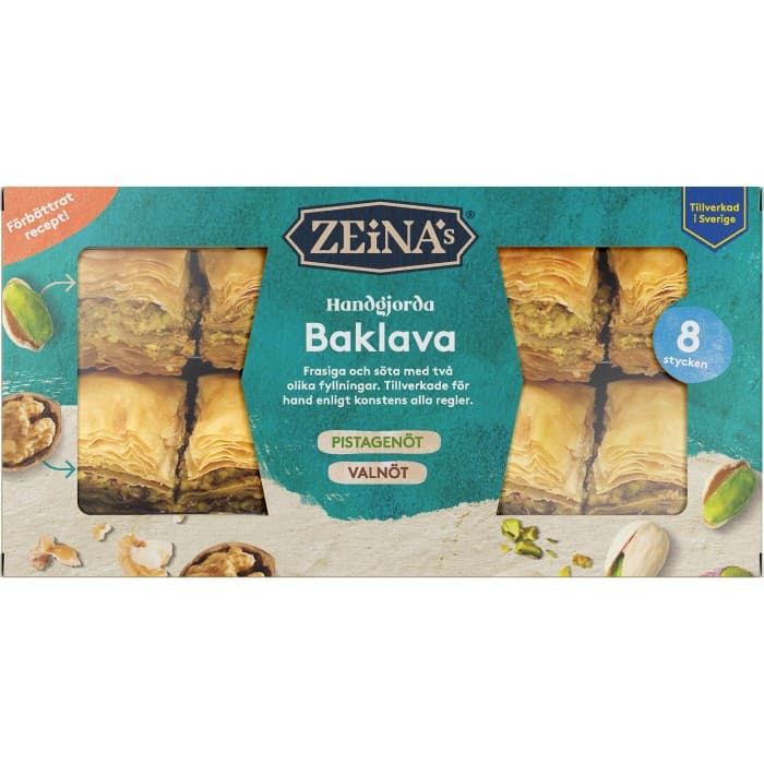 Zeinas Baklava Pistage & Valnöt 8st från Zeinas – köp hos Delitea
