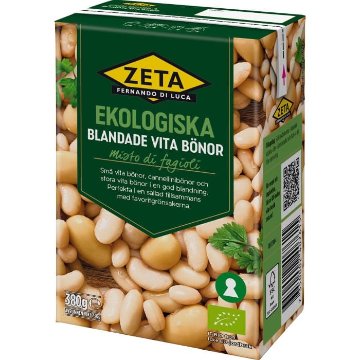 Zeta Blandade Vita Bönor 380g – från Zeta – 16 kr – hos Delitea