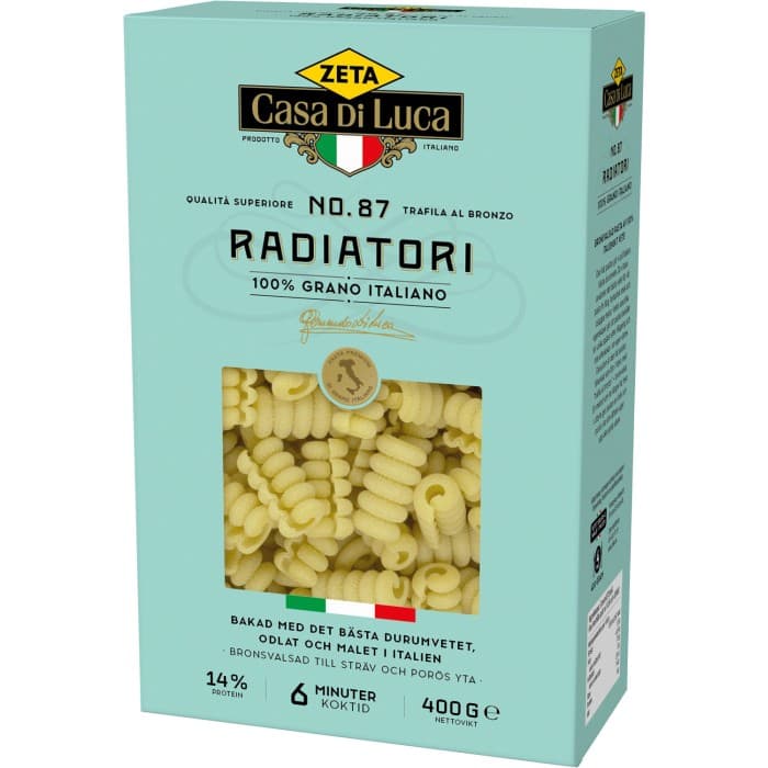 Zeta Casa di Luca Pasta Radiatori 400g – från Zeta – 22 kr – hos Delitea