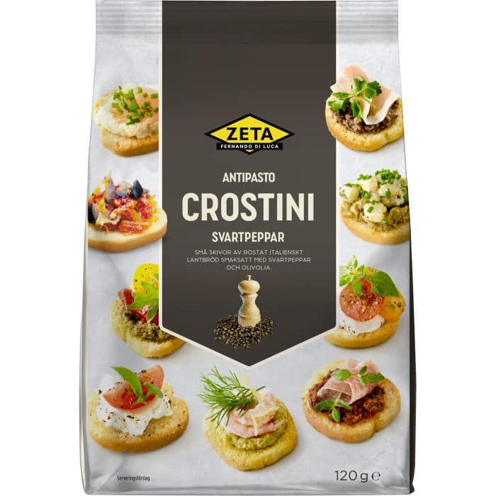 Zeta Crostini Svartpeppar 120g