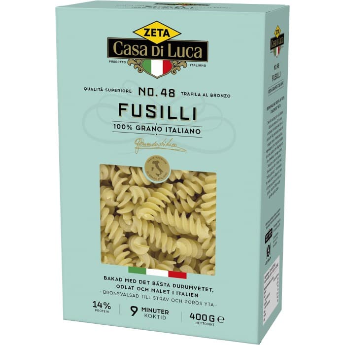 Zeta Fusilli Casa Di Luca 400g – från Zeta – 21 kr – hos Delitea