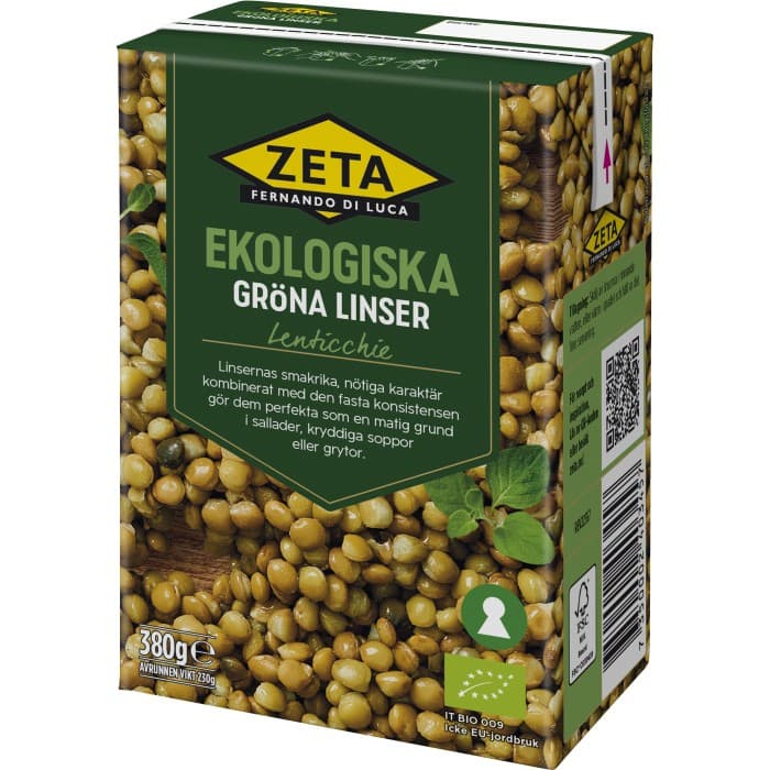 Zeta Gröna Linser Ekologiska 380g