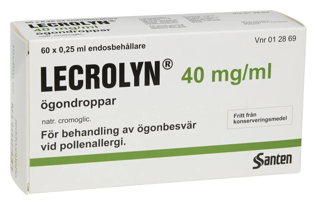 Lecrolyn ögondroppar i endosbehållare 40 mg/ml 60 st från Lecrolyn – köp hos Apotek Hjärtat