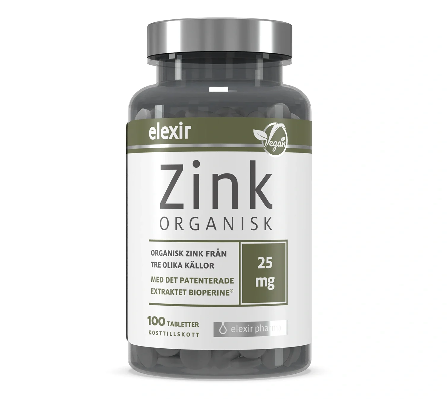 Elexir Pharma Organisk Zink 25 mg 100 tabletter från Elexir Pharma – köp hos Apotek Hjärtat