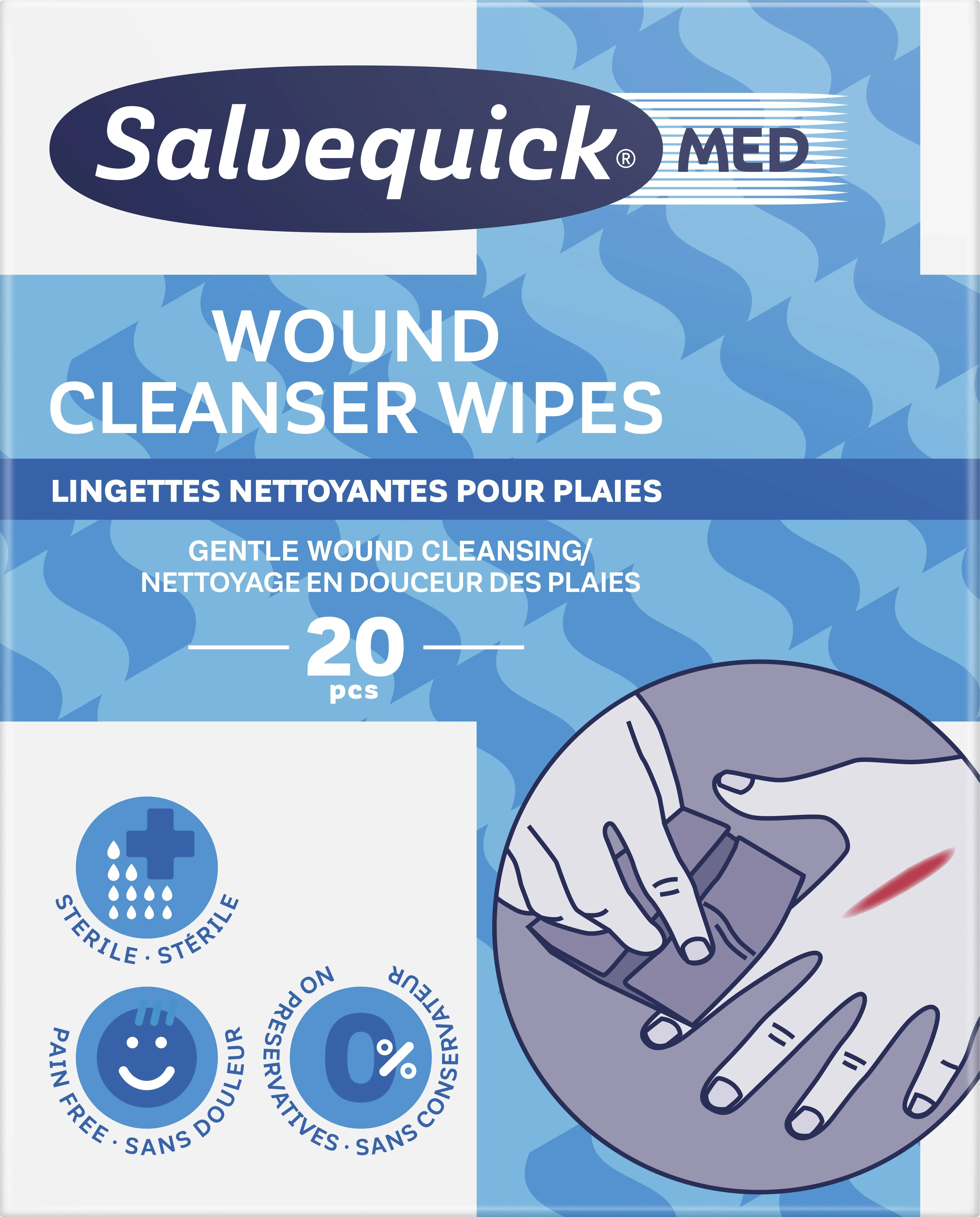 Salvequick MED Wound Cleanser Wipes 20 st från Salvequick – köp hos Apotek Hjärtat