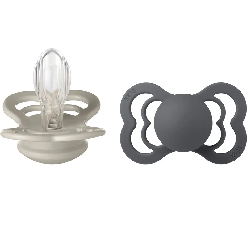 BIBS Supreme Silicone Sand/Iron 2-pack Size 2 från BIBS – köp hos Apotek Hjärtat