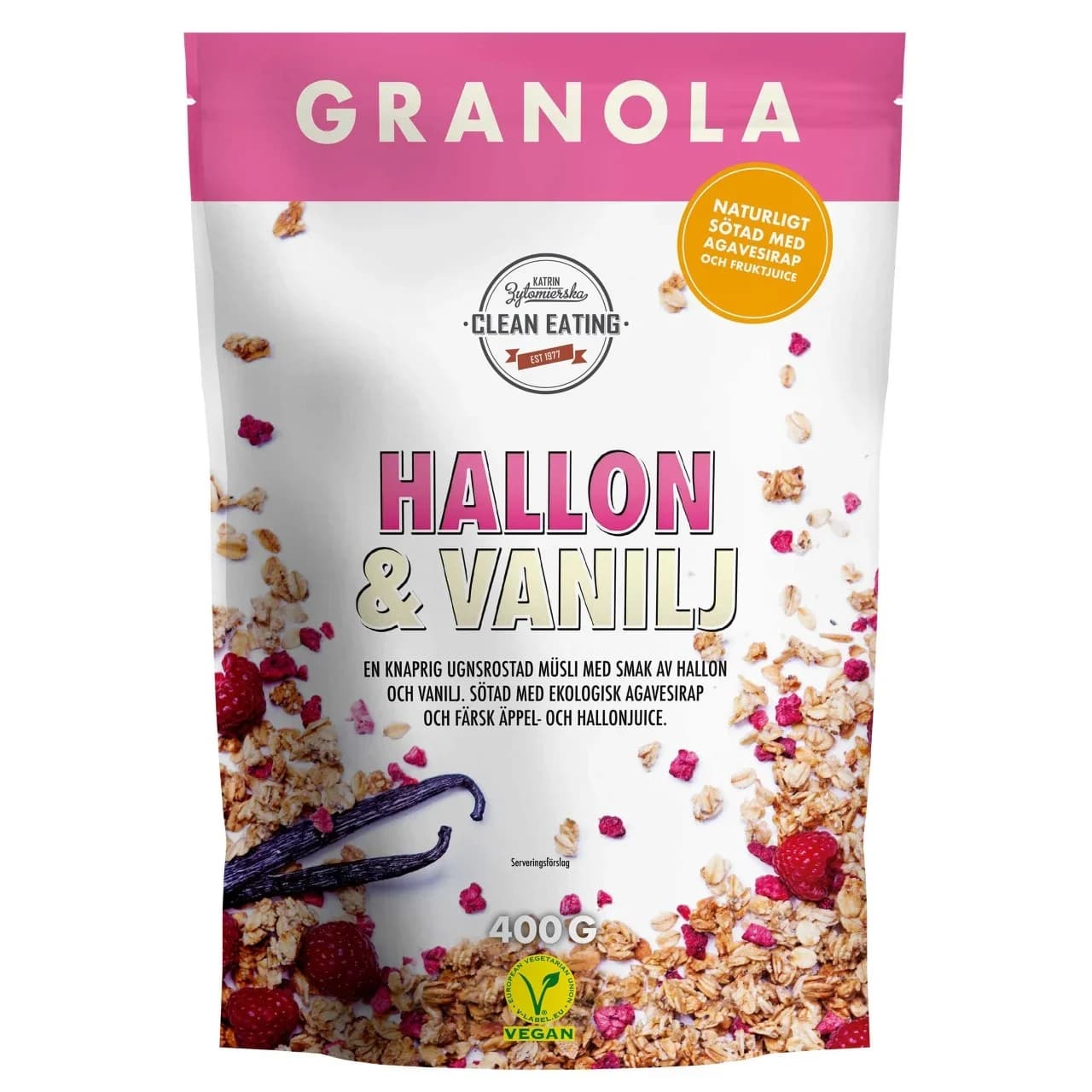 Clean Eating Granola Hallon & Vanilj 400 g från Clean Eating – köp hos Apotek Hjärtat