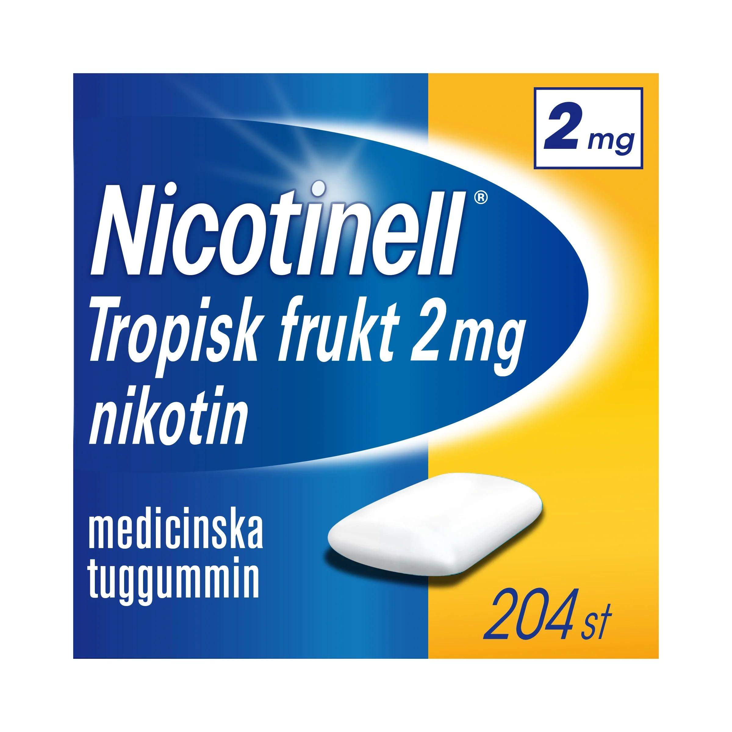 Nicotinell Tropisk frukt medicinskt tuggummi 2 mg 204 st från Nicotinell – köp hos Apotek Hjärtat