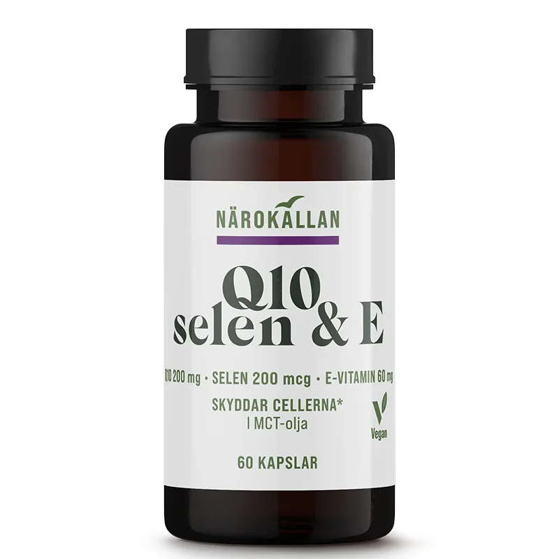 Närokällan Q10 200 E1mg + Selen & E 60 kapslar från Närokällan – köp hos Apotek Hjärtat