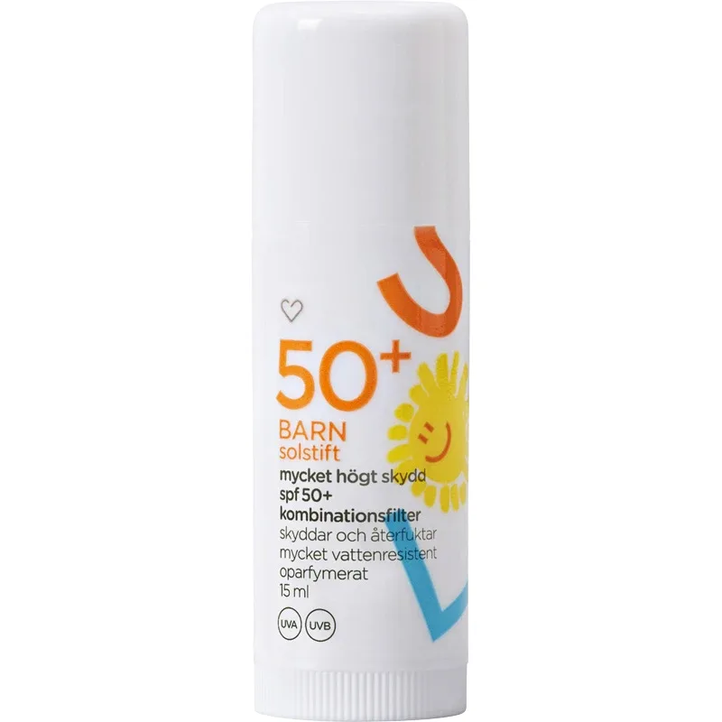 Hjärtats Solstift Barn Oparfymerat SPF 50+, 15 ml från Hjärtats – köp hos Apotek Hjärtat