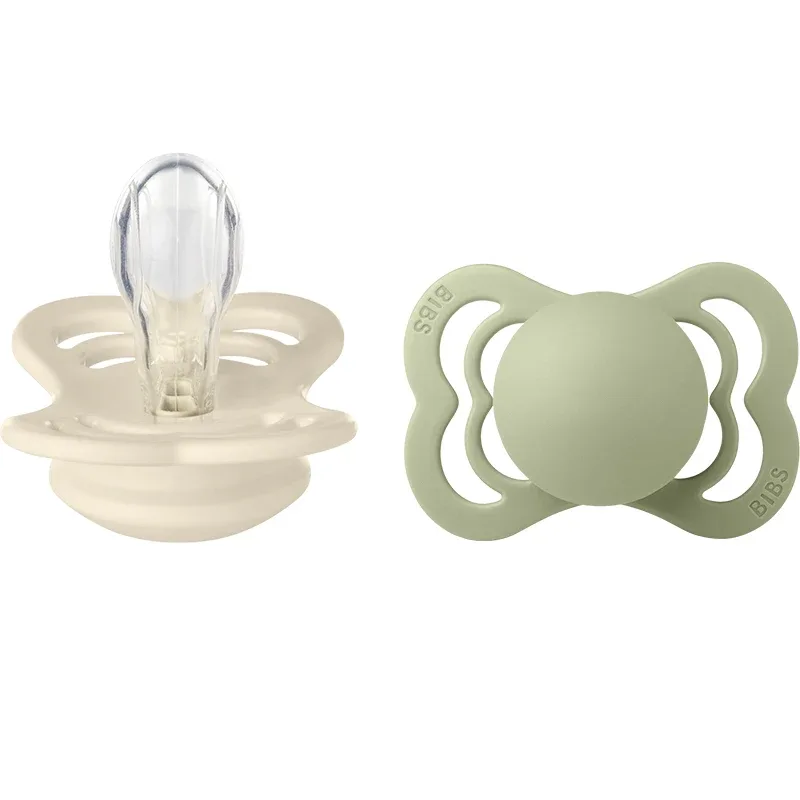 BIBS Supreme Silicone Ivory/Sage 2-pack Size 1 från BIBS – köp hos Apotek Hjärtat