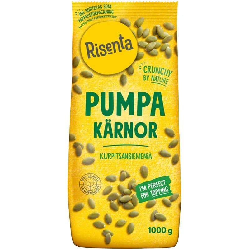 Risenta Pumpakärnor 1000 g från Risenta – köp hos Apotek Hjärtat